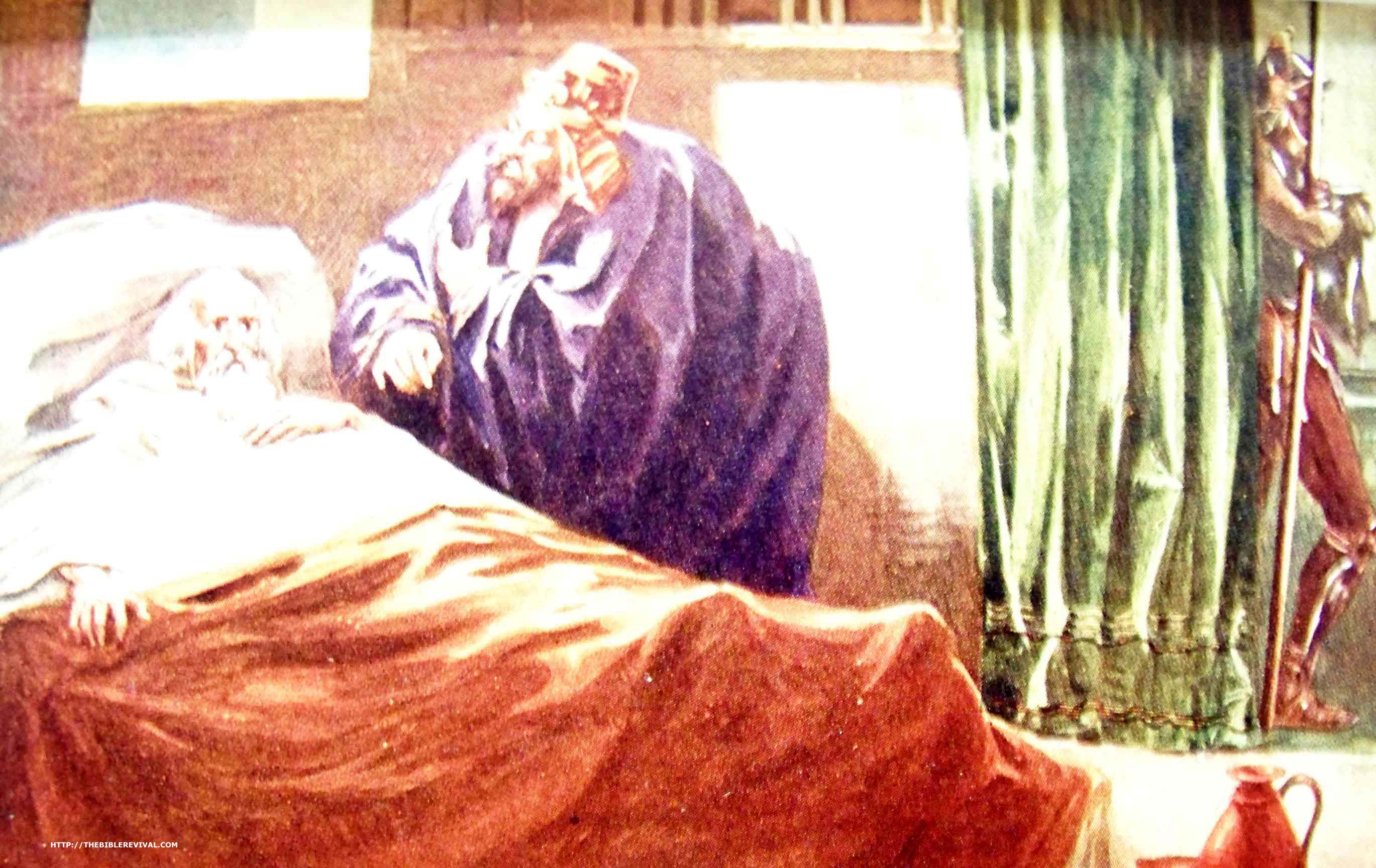Elisha's Death Bed with King Jehoash by his Side