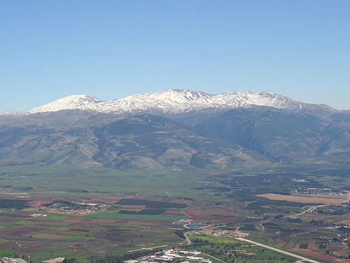Hula Valley with Mount Herman in background
