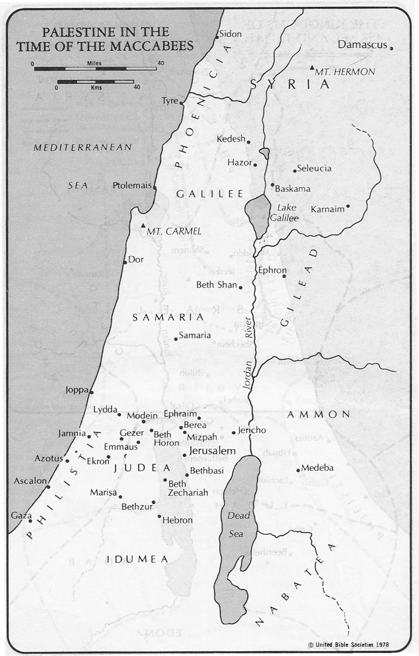 Map of Maccabees Judah